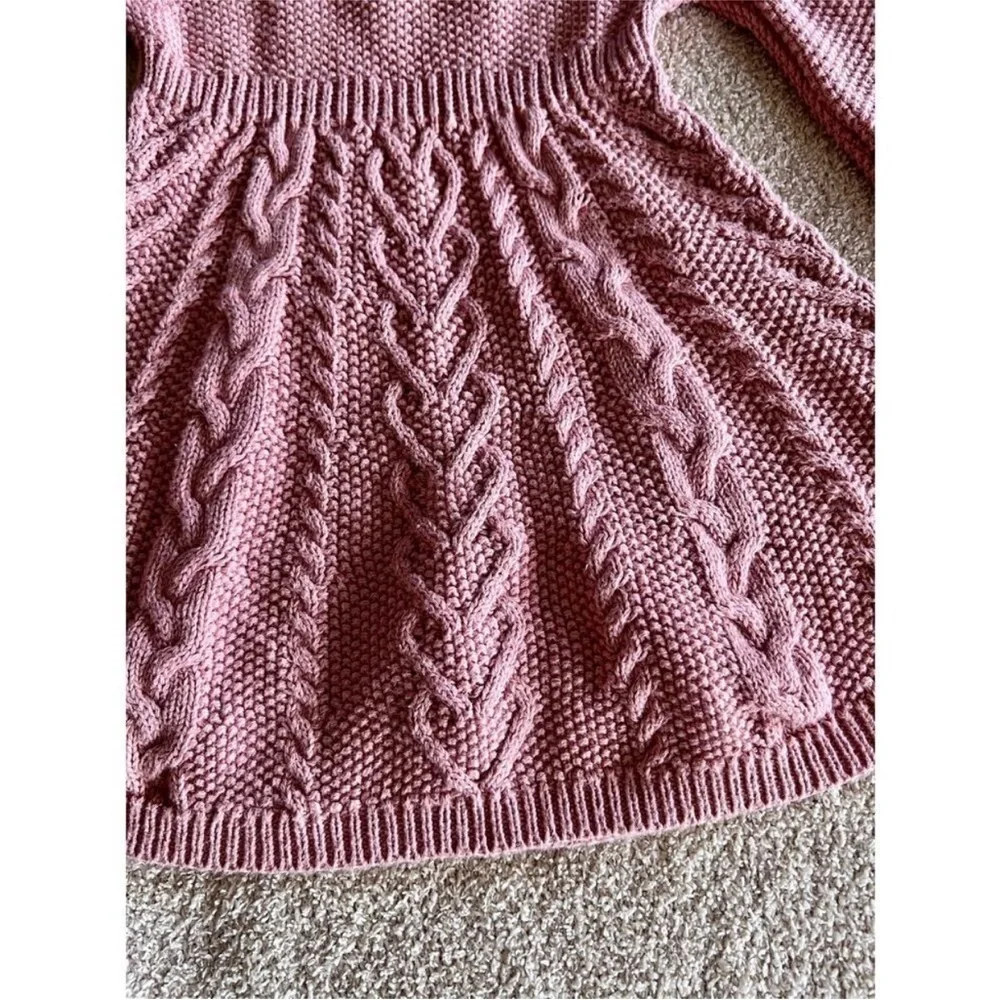CYNTHIA ROWLEY little girls knit sweater dress blush pink size 6-9 months